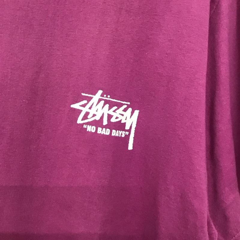 ステューシー STUSSY Tシャツ 半袖 半袖カットソー プリントTシャツ クルーネックカットソー L ロゴ、文字 紫 / パープル /  メンズ USED 古着 中古 10141947