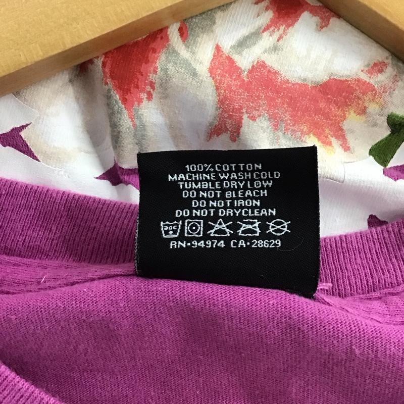 ステューシー STUSSY Tシャツ 半袖 半袖カットソー プリントTシャツ クルーネックカットソー L ロゴ、文字 紫 / パープル /  メンズ USED 古着 中古 10141947
