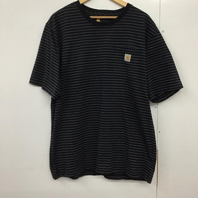 カーハート Carhartt Tシャツ 半袖 半袖カットソー プリントTシャツ クルーネックカットソー L ボーダー柄 マルチカラー / マルチカラー /  メンズ USED 古着 中古 10141953