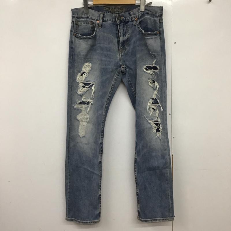 アメリカンイーグル AMERICANEAGLE パンツ デニム、ジーンズ デニムパンツ スリムパンツ カジュアルパンツ ストレッチパンツ 32インチ ダメージ加工 インディゴ / インディゴ /  メンズ USED 古着 中古 10141972