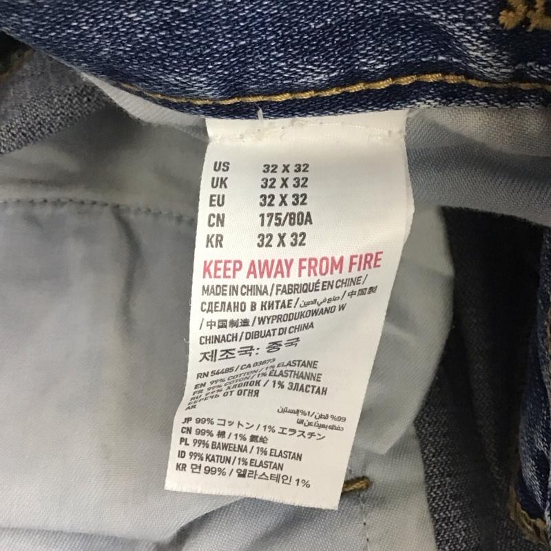 アメリカンイーグル AMERICANEAGLE パンツ デニム、ジーンズ デニムパンツ スリムパンツ カジュアルパンツ ストレッチパンツ 32インチ ダメージ加工 インディゴ / インディゴ /  メンズ USED 古着 中古 10141972