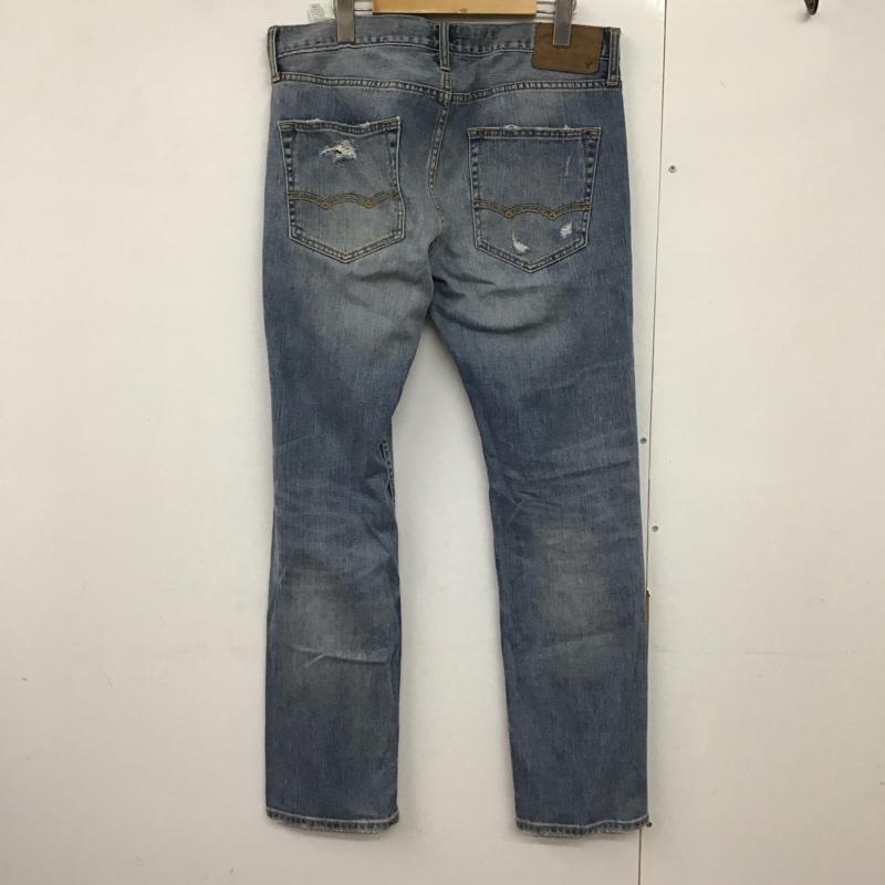 アメリカンイーグル AMERICANEAGLE パンツ デニム、ジーンズ デニムパンツ スリムパンツ カジュアルパンツ ストレッチパンツ 32インチ ダメージ加工 インディゴ / インディゴ /  メンズ USED 古着 中古 10141972