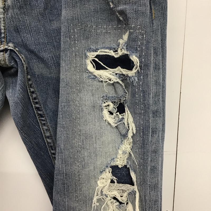 アメリカンイーグル AMERICANEAGLE パンツ デニム、ジーンズ デニムパンツ スリムパンツ カジュアルパンツ ストレッチパンツ 32インチ ダメージ加工 インディゴ / インディゴ /  メンズ USED 古着 中古 10141972