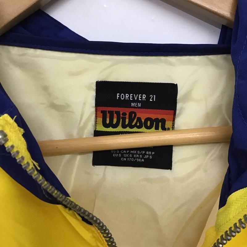 ウィルソン wilson ジャケット、上着 ジャケット、ブレザー ナイロンジャケット カジュアルジャケット アウター プルオーバーパーカー S ロゴ、文字 黄 / イエロー /  メンズ USED 古着 中古 10141987
