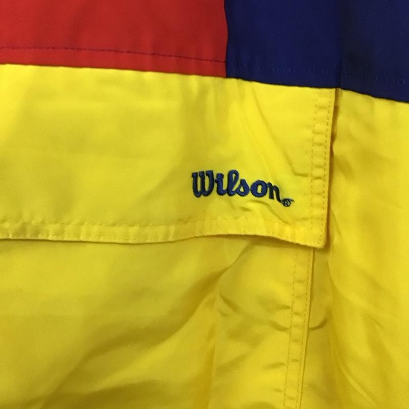 ウィルソン wilson ジャケット、上着 ジャケット、ブレザー ナイロンジャケット カジュアルジャケット アウター プルオーバーパーカー S ロゴ、文字 黄 / イエロー /  メンズ USED 古着 中古 10141987