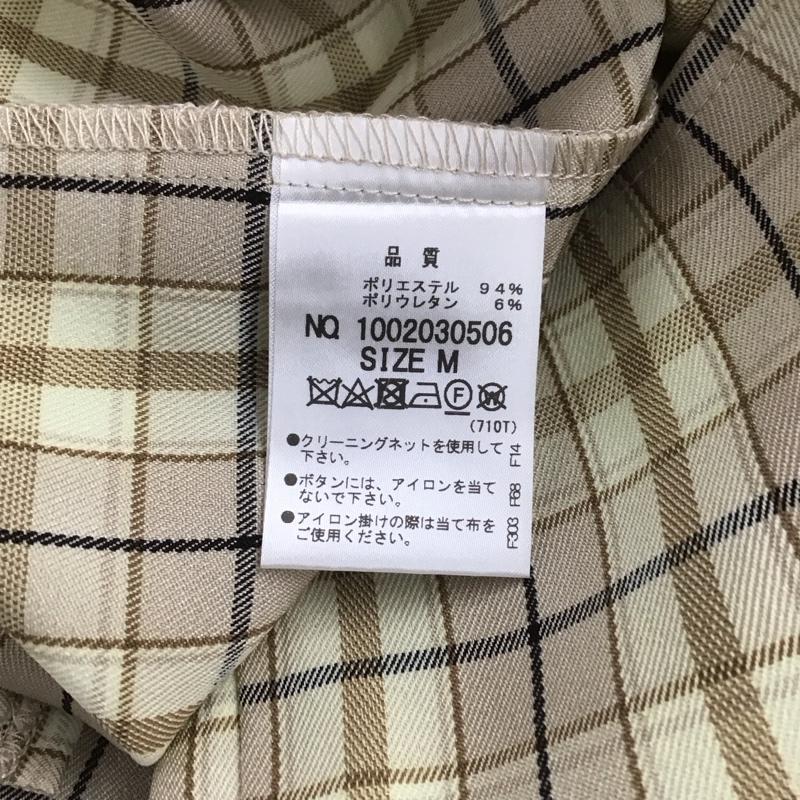 マジェスティックレゴン MAJESTIC LEGON シャツ、ブラウス 長袖 1002030506 スウィートフリルブラウス タグ付き M チェック ベージュ / ベージュ /  レディース USED 古着 中古 10141988