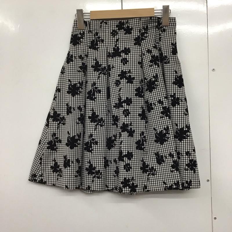 セシルマクビー CECIL McBEE スカート ひざ丈スカート 7804A-2 チェック M 総柄 白 / ホワイト / X 黒 / ブラック /  レディース USED 古着 中古 10141992