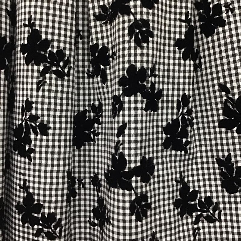 セシルマクビー CECIL McBEE スカート ひざ丈スカート 7804A-2 チェック M 総柄 白 / ホワイト / X 黒 / ブラック /  レディース USED 古着 中古 10141992