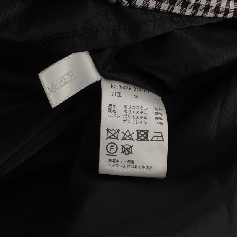 セシルマクビー CECIL McBEE スカート ひざ丈スカート 7804A-2 チェック M 総柄 白 / ホワイト / X 黒 / ブラック /  レディース USED 古着 中古 10141992