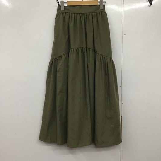 レイカズン Ray Cassin スカート ロングスカート 533-230310 ティアードスカート FREE 無地 カーキ / カーキ /  レディース USED 古着 中古 10142007