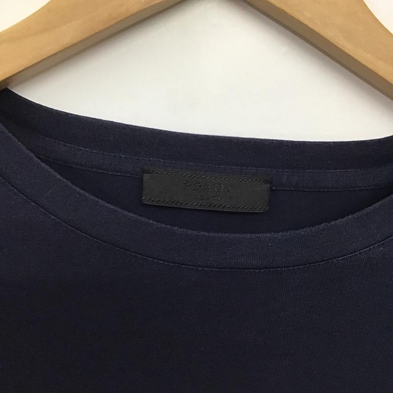 プラダ PRADA Tシャツ 半袖 sjn250 r192 710 ラバーTシャツ プリントTシャツ XL ロゴ、文字 紺 / ネイビー /  メンズ USED 古着 中古 10142097