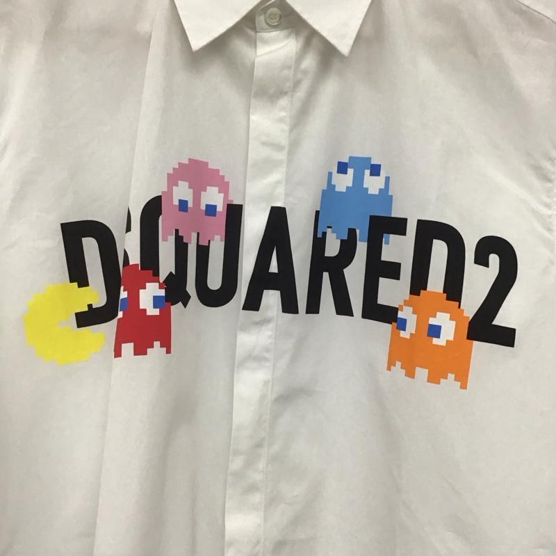 ディースクエアード2 DSQUARED2 シャツ、ブラウス 長袖 s71dm0671 パックマンデザインコットンシャツ 長袖シャツ 46 プリント 白 / ホワイト /  メンズ USED 古着 中古 10142104