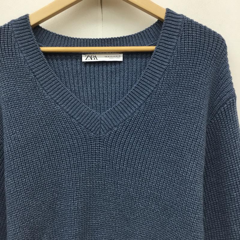 ザラ ZARA ニット、セーター 長袖 M 無地 青 / ブルー /  レディース USED 古着 中古 10142213