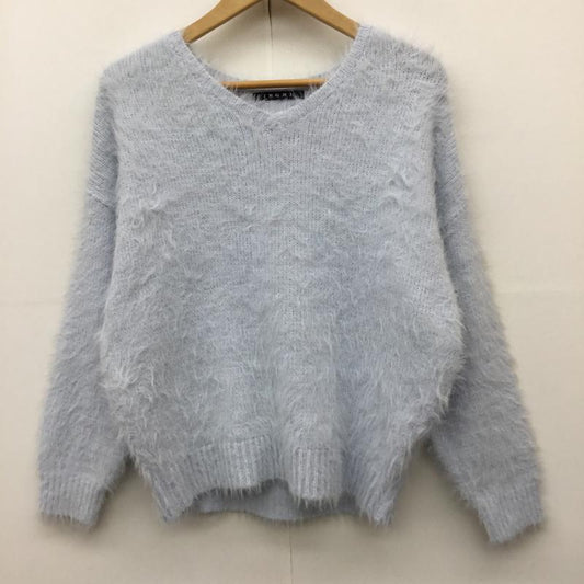 イング INGNI ニット、セーター 長袖 174-942051-01 M 無地 水色 / ライトブルー /  レディース USED 古着 中古 10142219