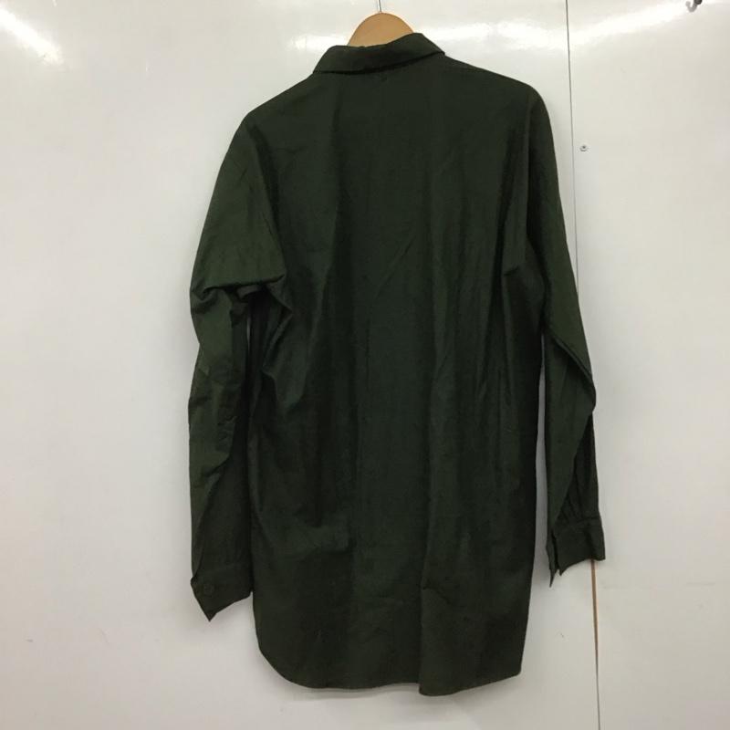 ミリタリー ミリタリー シャツ、ブラウス 長袖 無地 カーキ / カーキ /  メンズ USED 古着 中古 10142236