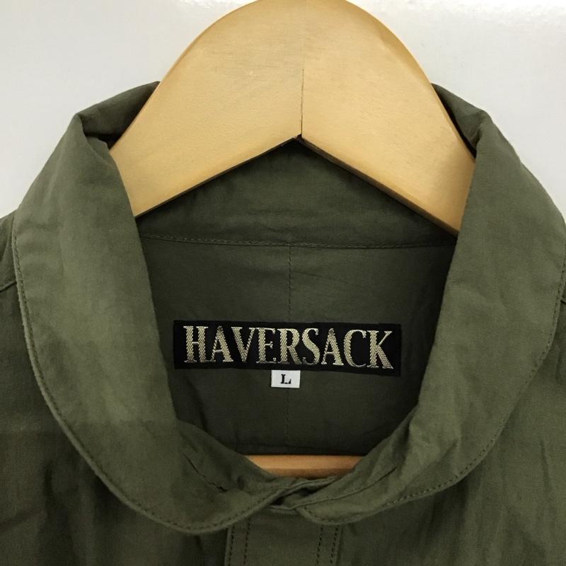 ハバーザック HAVERSACK シャツ、ブラウス 長袖 L 無地 カーキ / カーキ /  メンズ USED 古着 中古 10142241