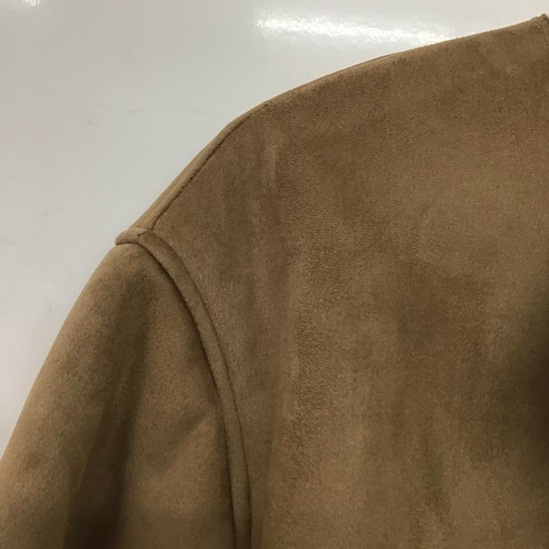 ローリーズファーム LOWRYS FARM コート コート一般 LF717030AD 裏ボア ノーカラー フルジップ M 無地 茶 / ブラウン /  レディース USED 古着 中古 10142253