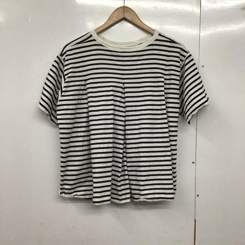 アメリカンホリック AMERICAN HOLIC Tシャツ 半袖 M ボーダー柄 白 / ホワイト / X 黒 / ブラック /  レディース USED 古着 中古 10142259