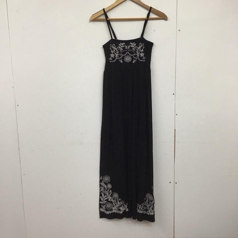 セシルマクビー CECIL McBEE ワンピース ロングスカート キャミワンピース 刺繍 M 花柄 黒 / ブラック /  レディース USED 古着 中古 10142269