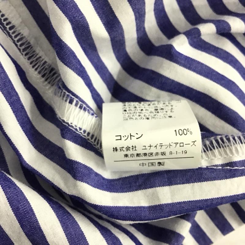 グリーンレーベルリラクシング green label relaxing ワンピース ロングスカート 3626-105-3027 バンドカラー 長袖 ストライプ 白 / ホワイト / X 青 / ブルー /  レディース USED 古着 中古 10142275