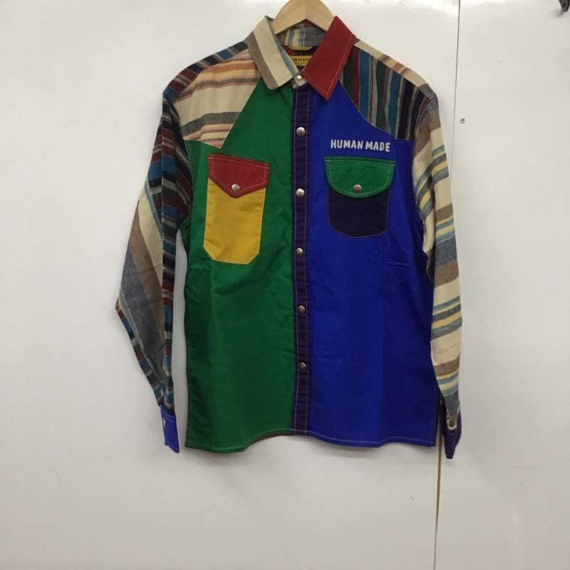 ヒューマンメード HUMAN MADE シャツ、ブラウス 長袖 長袖シャツ プリントシャツ カラーシャツ M ロゴ、文字 マルチカラー / マルチカラー /  メンズ USED 古着 中古 10142357