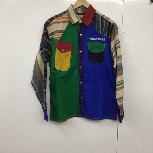 ヒューマンメード HUMAN MADE シャツ、ブラウス 長袖 長袖シャツ プリントシャツ カラーシャツ M ロゴ、文字 マルチカラー / マルチカラー /  メンズ USED 古着 中古 10142357