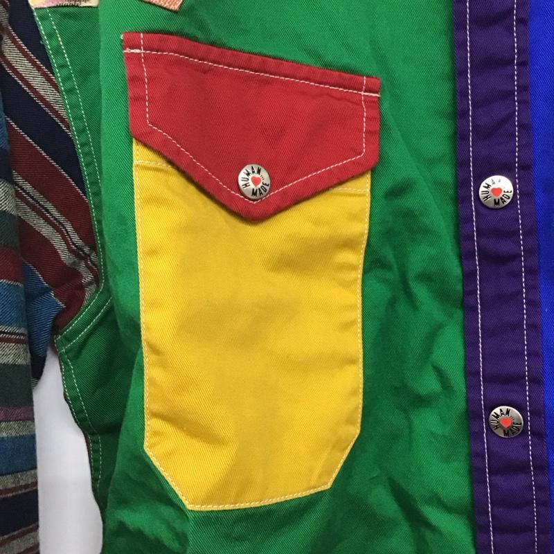 ヒューマンメード HUMAN MADE シャツ、ブラウス 長袖 長袖シャツ プリントシャツ カラーシャツ M ロゴ、文字 マルチカラー / マルチカラー /  メンズ USED 古着 中古 10142357