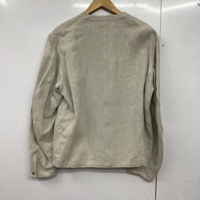 ハバーザック HAVERSACK ジャケット、上着 ジャケット、ブレザー カジュアルジャケット アウター ノーカラージャケット L 無地 ベージュ / ベージュ /  メンズ USED 古着 中古 10142372