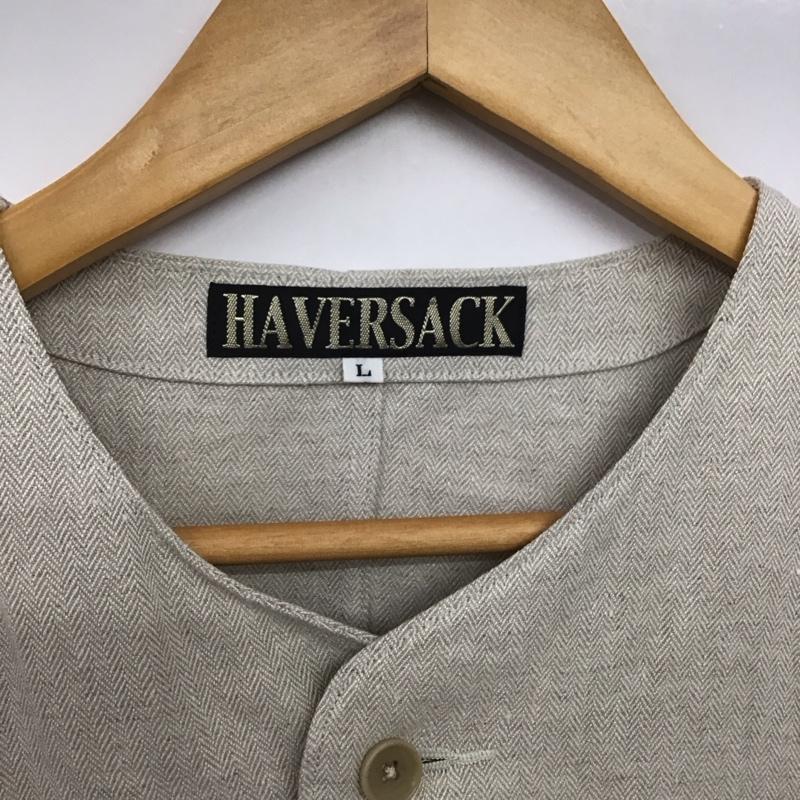 ハバーザック HAVERSACK ジャケット、上着 ジャケット、ブレザー カジュアルジャケット アウター ノーカラージャケット L 無地 ベージュ / ベージュ /  メンズ USED 古着 中古 10142372