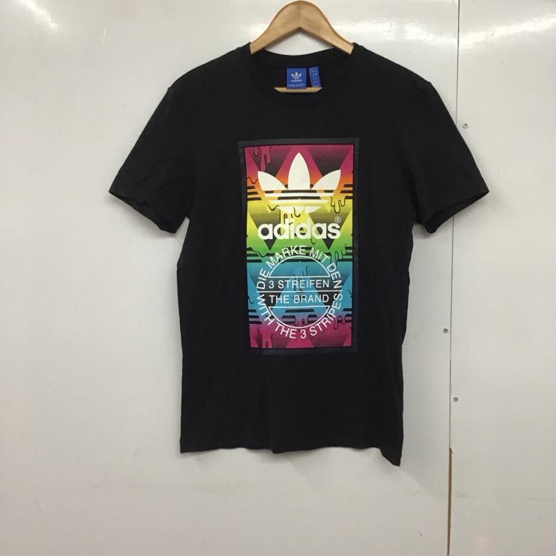 アディダス adidas Tシャツ 半袖 半袖カットソー プリントTシャツ クルーネックカットソー L プリント 黒 / ブラック /  メンズ USED 古着 中古 10142403