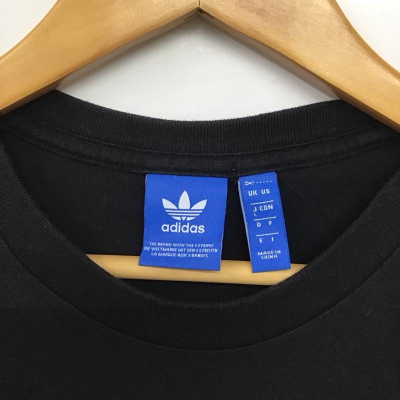 アディダス adidas Tシャツ 半袖 半袖カットソー プリントTシャツ クルーネックカットソー L プリント 黒 / ブラック /  メンズ USED 古着 中古 10142403