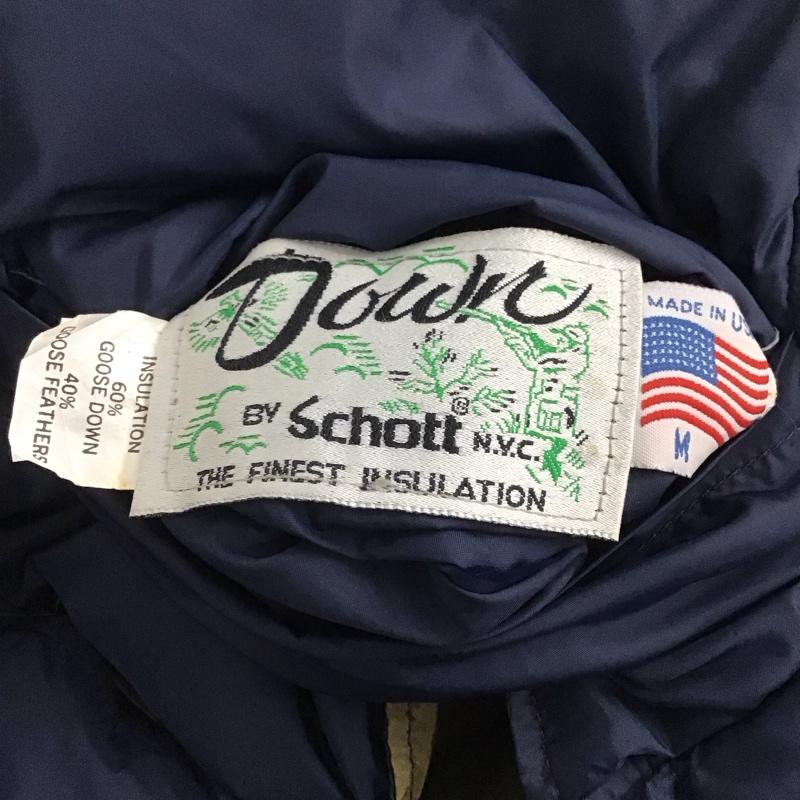 ショット schott ベスト ベスト ダウンベスト ノースリーブ 前ボタン M 無地 紺 / ネイビー /  メンズ USED 古着 中古 10142440