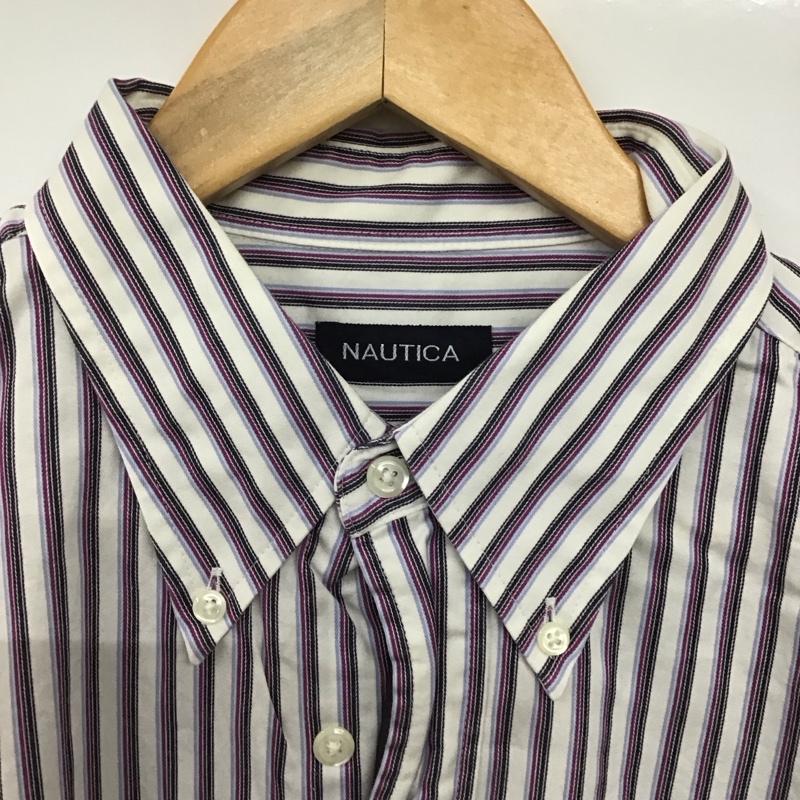 ノーティカ NAUTICA シャツ、ブラウス 長袖 長袖シャツ ストライプシャツ カラーシャツ ボタンダウンシャツ XL ストライプ マルチカラー / マルチカラー /  メンズ USED 古着 中古 10142581