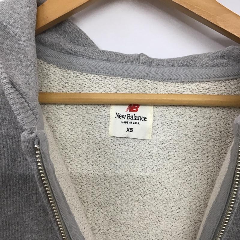 ニューバランス New Balance パーカー 長袖 ジップアップパーカー 長袖パーカー スウェット XS 無地 灰 / グレー /  メンズ USED 古着 中古 10142620