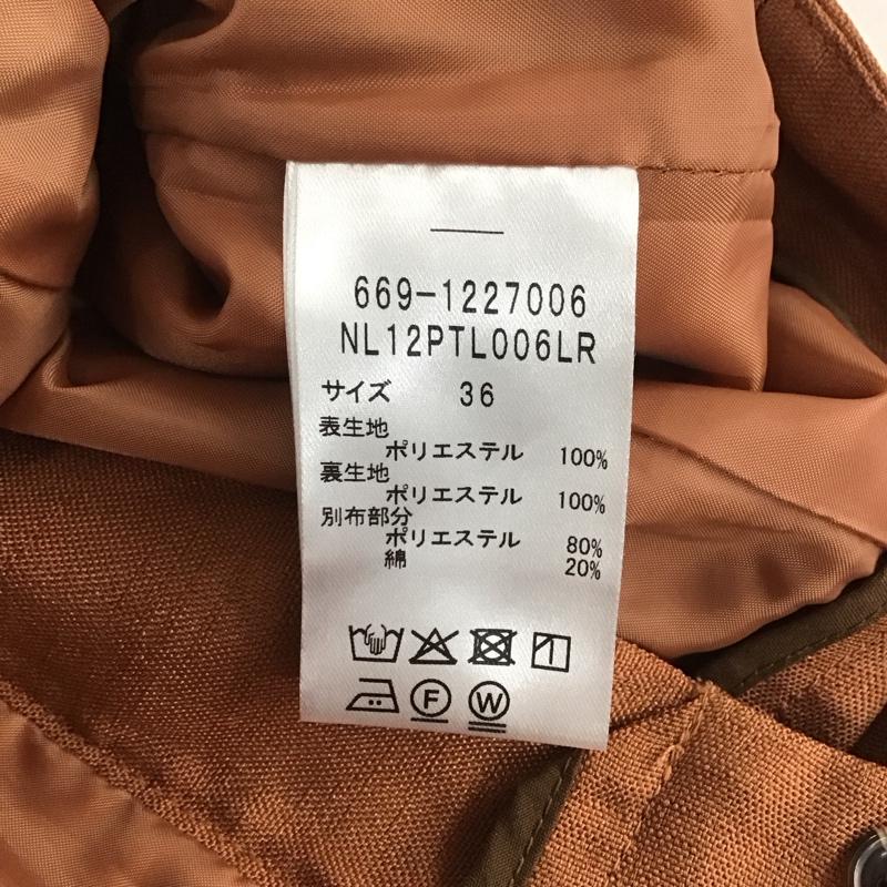 ナノユニバース nano・universe パンツ スラックス スラックスパンツ ワイドパンツ センタータックパンツ 36 無地 橙 / オレンジ /  レディース USED 古着 中古 10142670