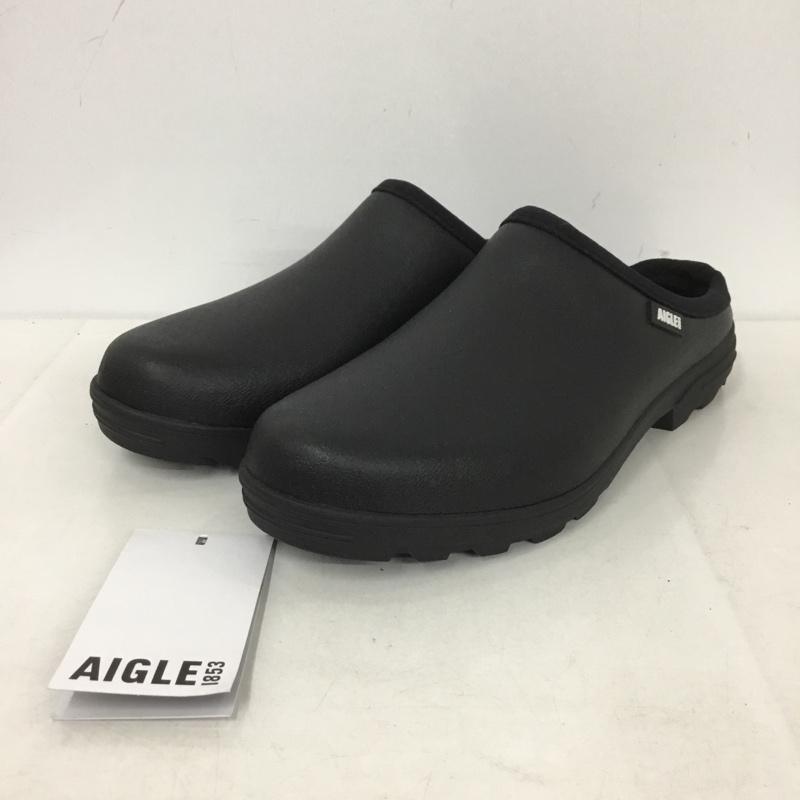 エーグル AIGLE カジュアルシューズ カジュアルシューズ ラバークロッグ ZZHNA86 レインシューズ 41 ロゴ、文字 黒 / ブラック /  メンズ USED 古着 中古 10142723