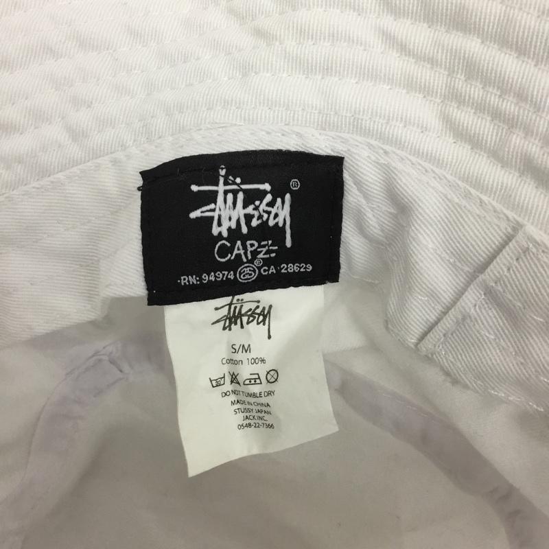 ステューシー STUSSY 帽子 ハット バケットハット バケハ コットン ロゴ、文字 白 / ホワイト /  メンズ USED 古着 中古 10142798