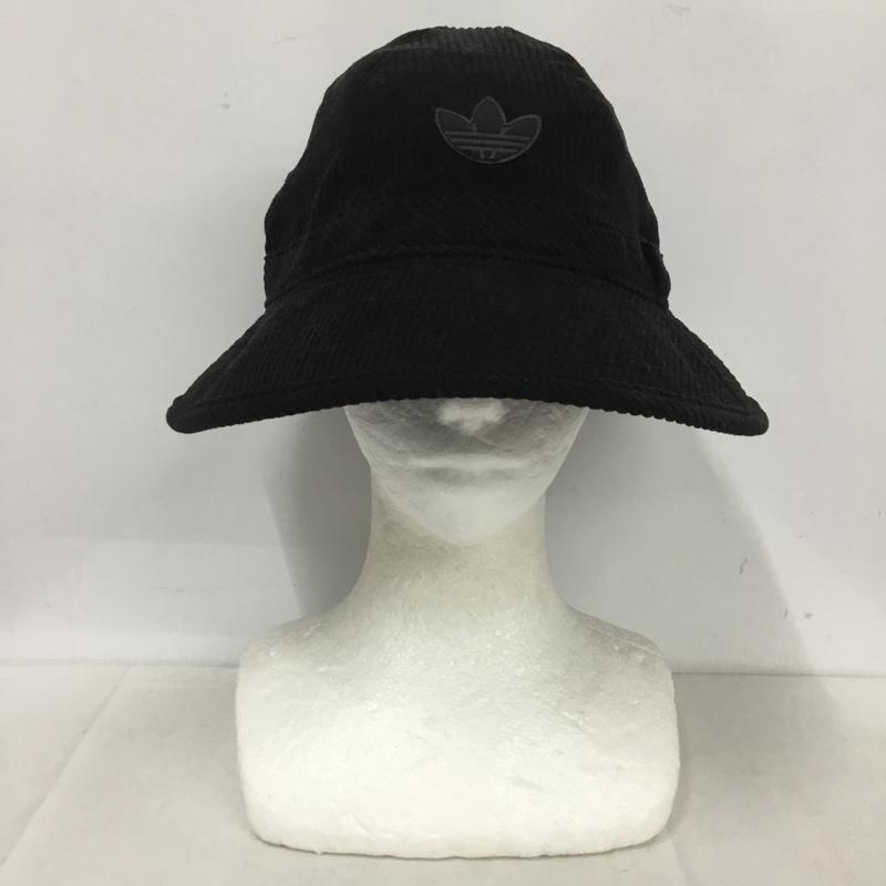 アディダス adidas 帽子 ハット HM1715 コーデュロイ FREE ロゴ、文字 黒 / ブラック /  メンズ USED 古着 中古 10142801