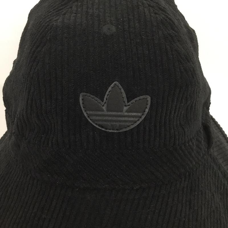 アディダス adidas 帽子 ハット HM1715 コーデュロイ FREE ロゴ、文字 黒 / ブラック /  メンズ USED 古着 中古 10142801