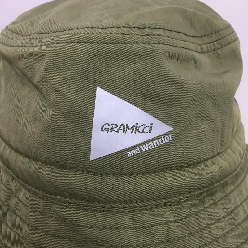 グラミチ GRAMICCI 帽子 ハット GAC4-S3012 and wander コラボレーション バケットハット FREE ロゴ、文字 カーキ / カーキ /  メンズ USED 古着 中古 10142802