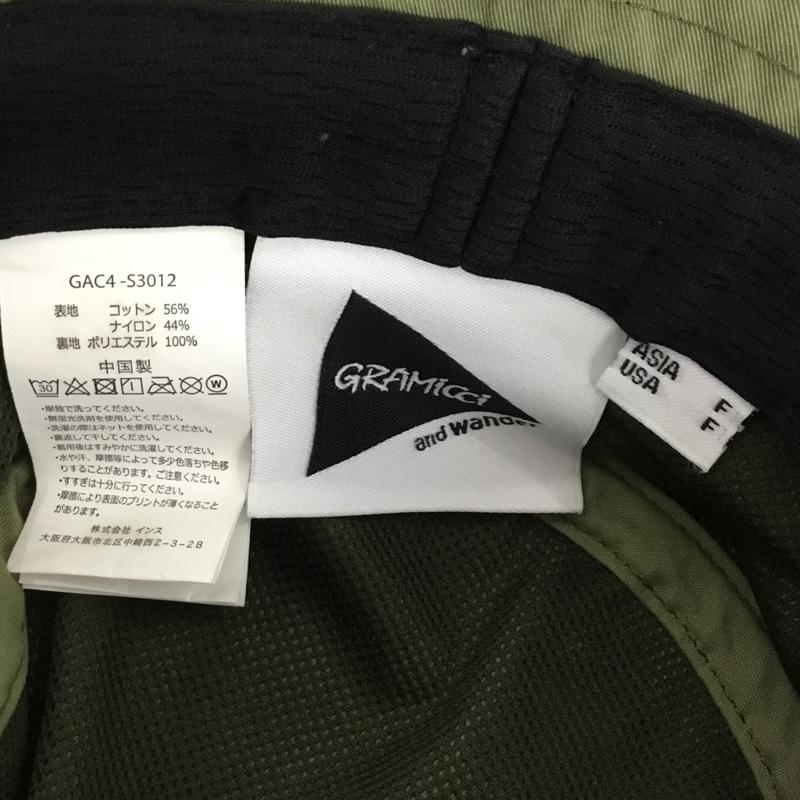 グラミチ GRAMICCI 帽子 ハット GAC4-S3012 and wander コラボレーション バケットハット FREE ロゴ、文字 カーキ / カーキ /  メンズ USED 古着 中古 10142802