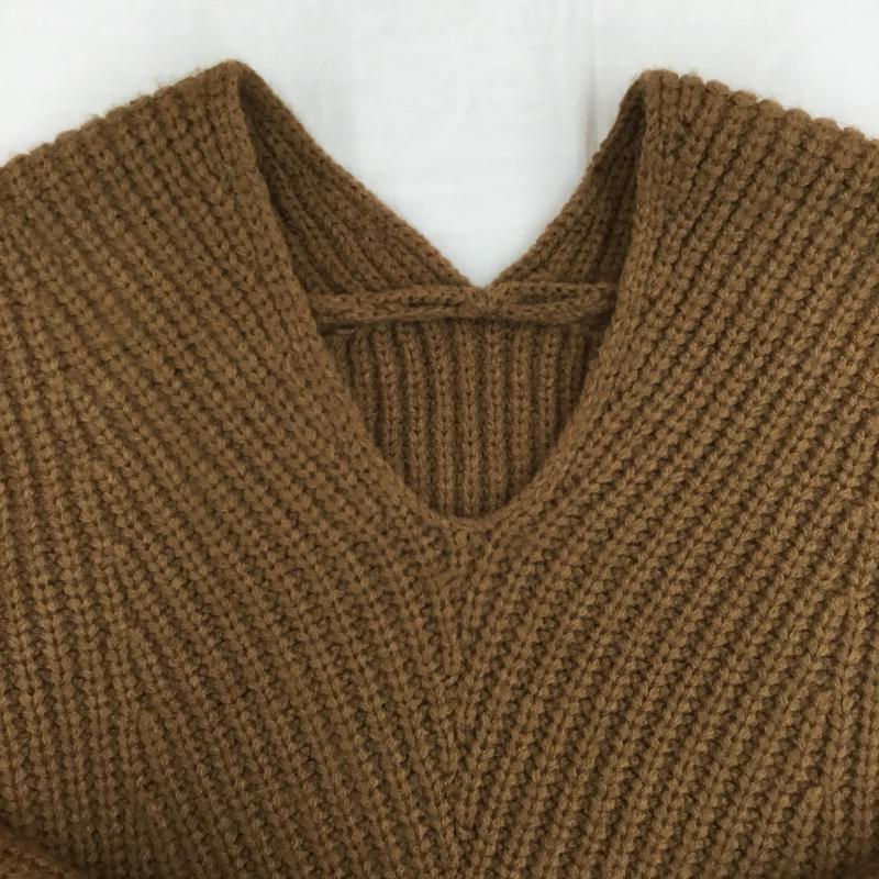 ロペピクニック ROPE  PICNIC ニット、セーター 長袖 GDM-59780 40 無地 茶 / ブラウン /  レディース USED 古着 中古 10142853