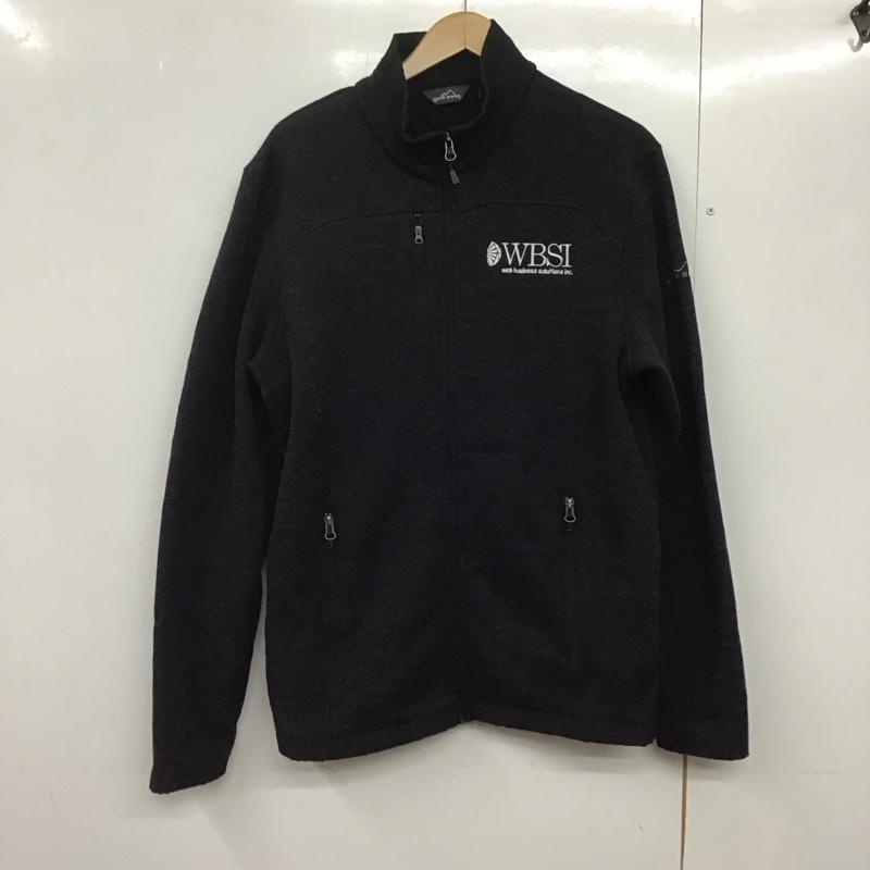 エディーバウアー Eddie Bauer ジャケット、上着 ジャケット、ブレザー ジップアップジャケット アウター 裏地ボアジャケット スタンドネック M ロゴ、文字 黒 / ブラック /  メンズ USED 古着 中古 10142941