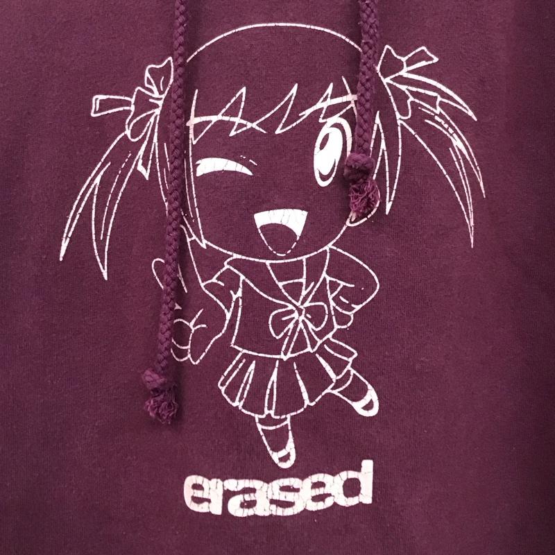 古着 USED パーカー 長袖 erased LL プリント えんじ / ワインレッド /  メンズ USED 古着 中古 10142997