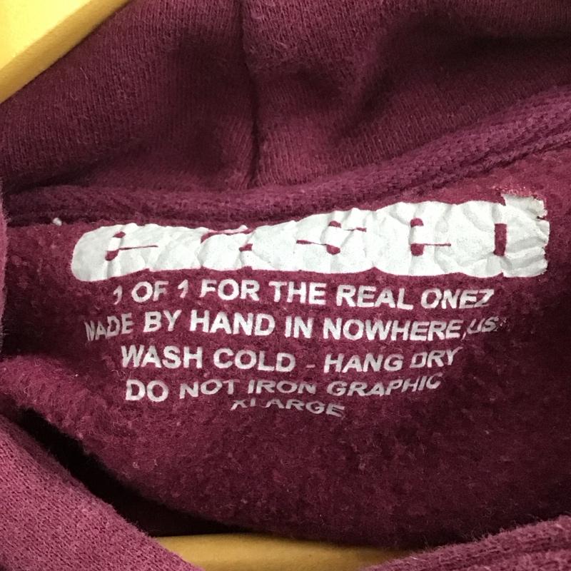 古着 USED パーカー 長袖 erased LL プリント えんじ / ワインレッド /  メンズ USED 古着 中古 10142997