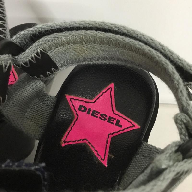 ディーゼル DIESEL サンダル サンダル ウェッジソール 38 デニム ロゴ、文字 インディゴ / インディゴ /  レディース USED 古着 中古 10143050