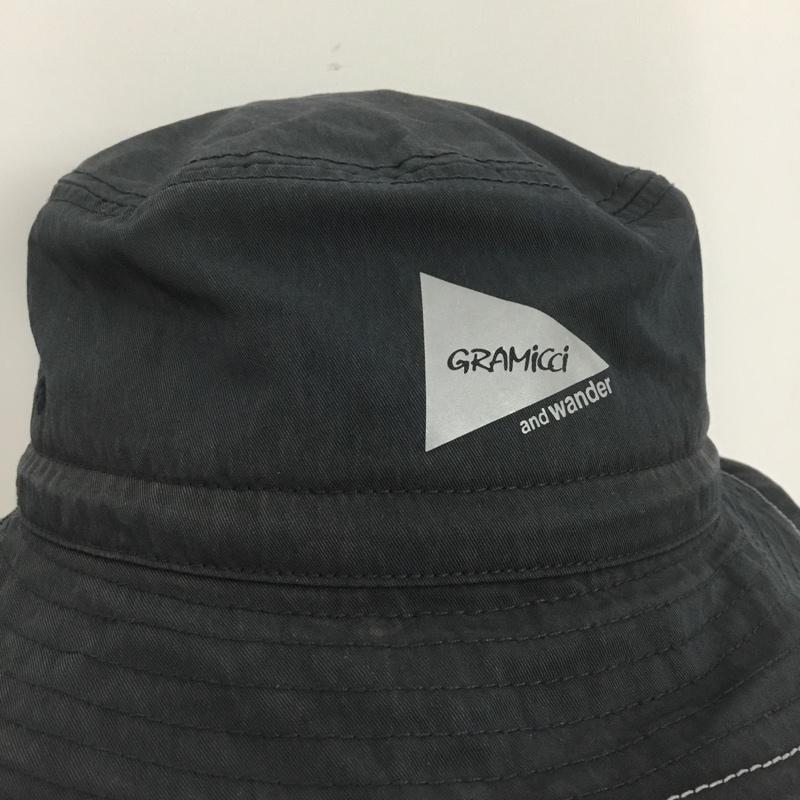 グラミチ GRAMICCI 帽子 ハット GAC4-S3012 and wander コラボレーション バケットハット FREE ロゴ、文字 紺 / ネイビー /  メンズ USED 古着 中古 10143053