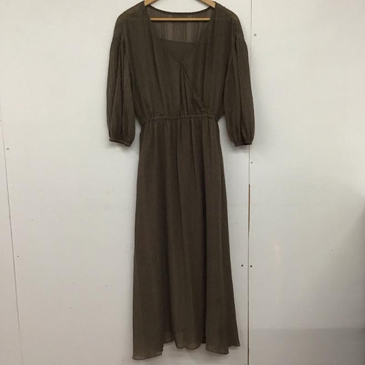 ミラオーウェン Mila Owen ワンピース ロングスカート 09WF0211409 プリーツ 1 無地 茶 / ブラウン /  レディース USED 古着 中古 10143084