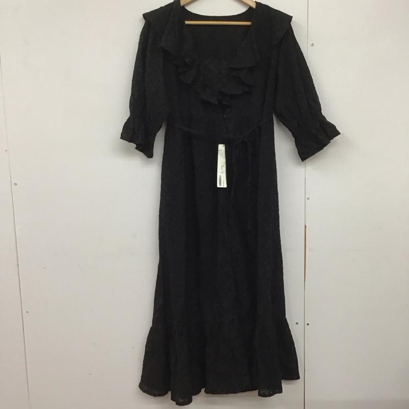 ヘザー Heather ワンピース ロングスカート 8484290009097 高橋愛コラボ レース ワンピース タグ付き FREE 刺繍 黒 / ブラック /  レディース USED 古着 中古 10143107
