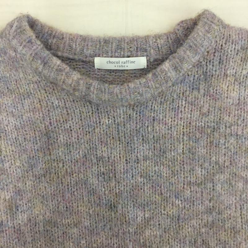 ショコラ フィネ ローブ chocol raffine robe ニット、セーター 長袖 6A37L2C1600 FREE 無地 紫 / パープル /  レディース USED 古着 中古 10143165